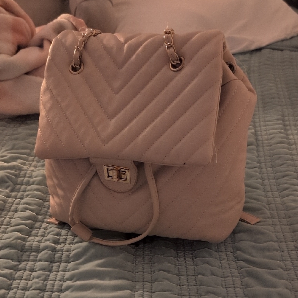 Elegant Cream Quilted Backpack
